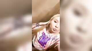 Blonde slut spread her ass wide and pee - Scat + Piss + Puke