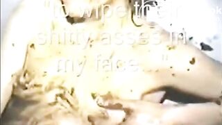 Filthy  Shit Slag Begs To Be Used as  Human Toilet