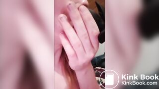 Trans girl in a diaper plays with her shit