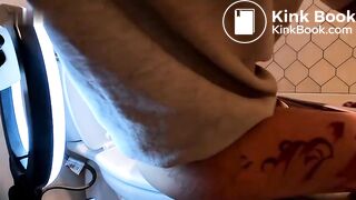 Filthy slut clean up her dirty ass with panties - Scat + Piss + Puke