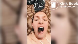 SIUE slut named Callie eats dog poop!