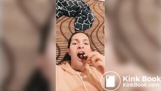 SIUE slut named Callie eats dog poop!