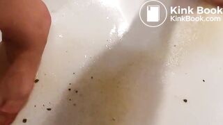 Very messy dog shit nylon feet