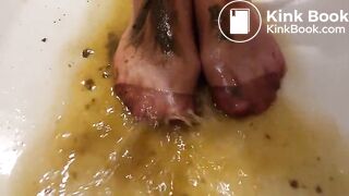 Very messy dog shit nylon feet