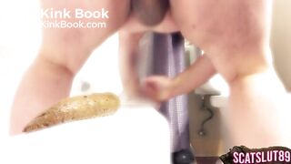 Trans Girl Shit Sliding on the Edge of the Tub