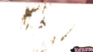 Trans Girl Shit Sliding on the Edge of the Tub