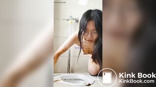 Slave girl public toilette scat
