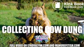Collecting cowshit and masturbate in manure
