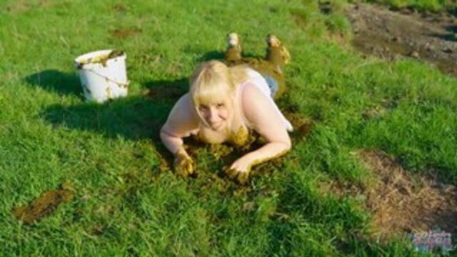 Collecting cowshit and masturbate in manure