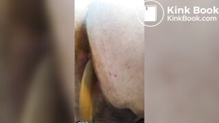 Shitting out a huge turd