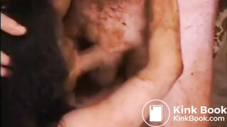 She Sucks Mucky Cock in MMF Bi Slag Scat Threesome