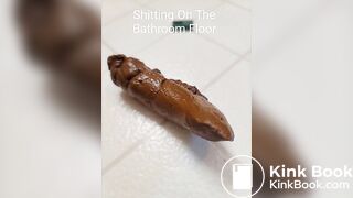 A peaceful poop on the bathroom floor