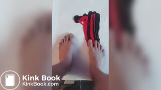 Art: painting with my feet  black and red
