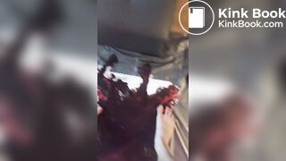 Art: painting with my feet  black and red