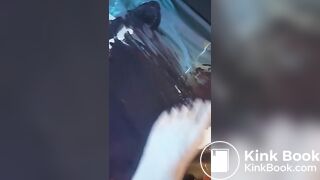 Art: painting with my feet  black and red