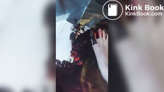 Art: painting with my feet  black and red