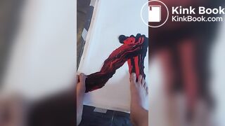 Art: painting with my feet  black and red