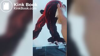 Art: painting with my feet  black and red