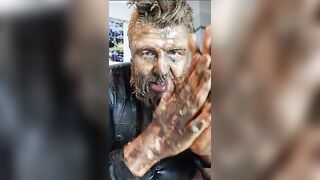 Full head shit smearing & dildo deep throat