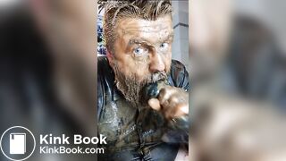 Full head shit smearing & dildo deep throat