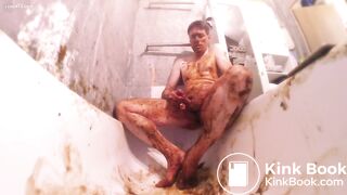 Kinky full body smearing with cum - Gay Scat