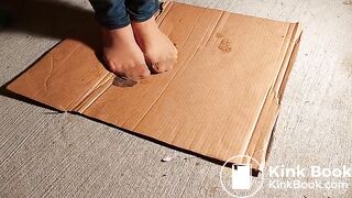 Very  nessy wife wash outside in pantyhose