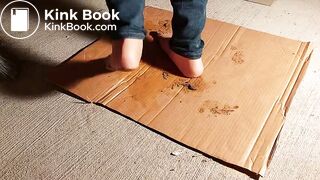 Very  nessy wife wash outside in pantyhose