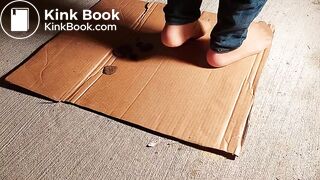 Very  nessy wife wash outside in pantyhose