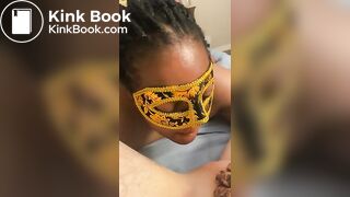 BLACK TOILET BITCH EATS FROM WHITE MASTERS ASS