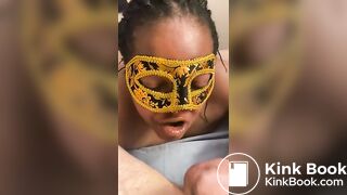 BLACK TOILET BITCH EATS FROM WHITE MASTERS ASS