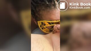 BLACK TOILET BITCH EATS FROM WHITE MASTERS ASS