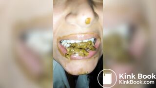 female enjoying chewing mouthful of shit