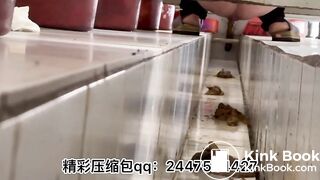 Beautiful women poop in the toilet