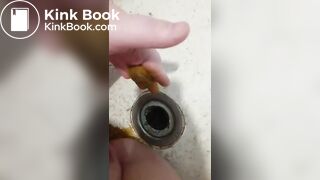 fat slut tries rubbing scat in pussy