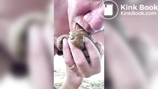 Amsterdam male shits in his hand eats