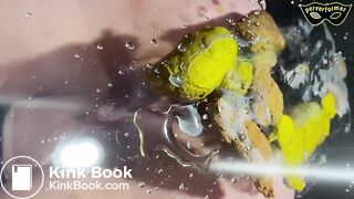 He licks her dirty ass