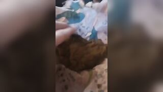 My submissive whore eating shit n jerkin it