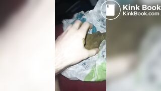 My submissive whore eating shit n jerkin it