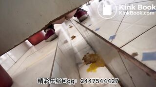Beautiful women poop in the toilet