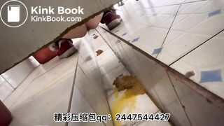 Beautiful women poop in the toilet