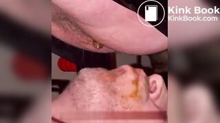 German guy feeds scattoilet