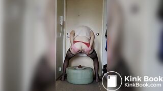 crossdresser sissy shits on plate