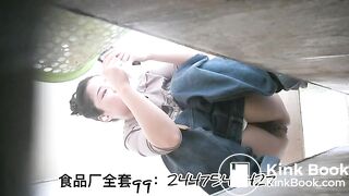 The girl excreted a lot in the toilet 002