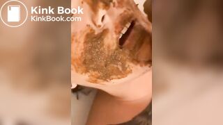 Shit facial for worthless human toilet whore