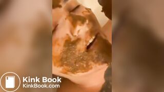 Shit facial for worthless human toilet whore