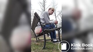 Shitting on a Bench by the Road