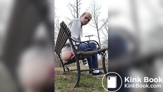 Shitting on a Bench by the Road