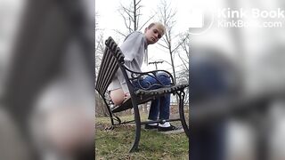 Shitting on a Bench by the Road