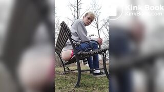 Shitting on a Bench by the Road