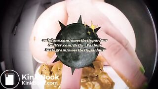 Girl taking a huge shit